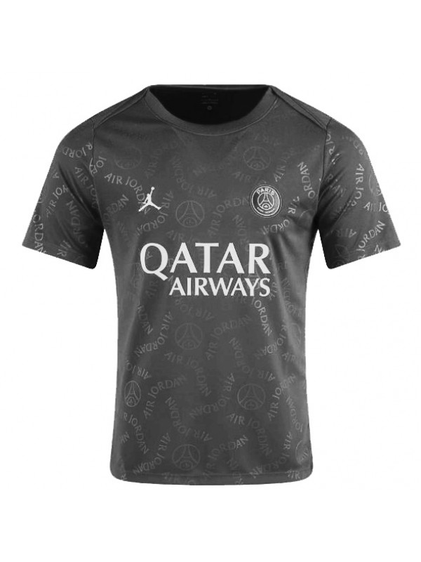 Jordan paris saint-germain maillot spécial d'entraînement par match pour hommes vêtements de sport de football noirs hauts de football chemise de sport 2024-2025